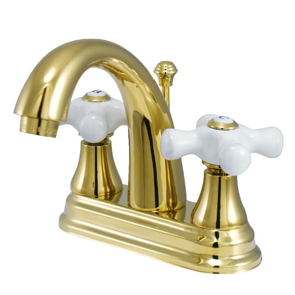 KS7612PX 4" Centerset Bathroom Faucet, Polished Brass
